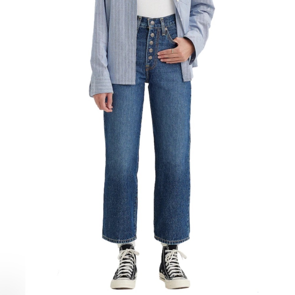 Levi’s Ribcage Snap High Rise Ankle Jeans NWT